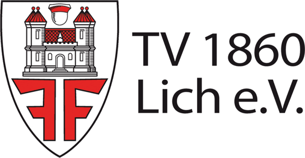 Logo des TV 1860 Lich e.V. mit Wappen und Schriftzug in Rot und Schwarz auf hellem Hintergrund.